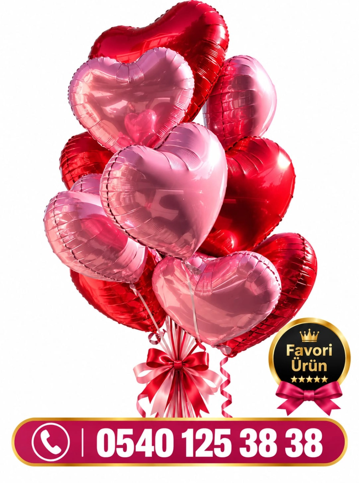 Uçan Kalpli Balon (10 Adet)